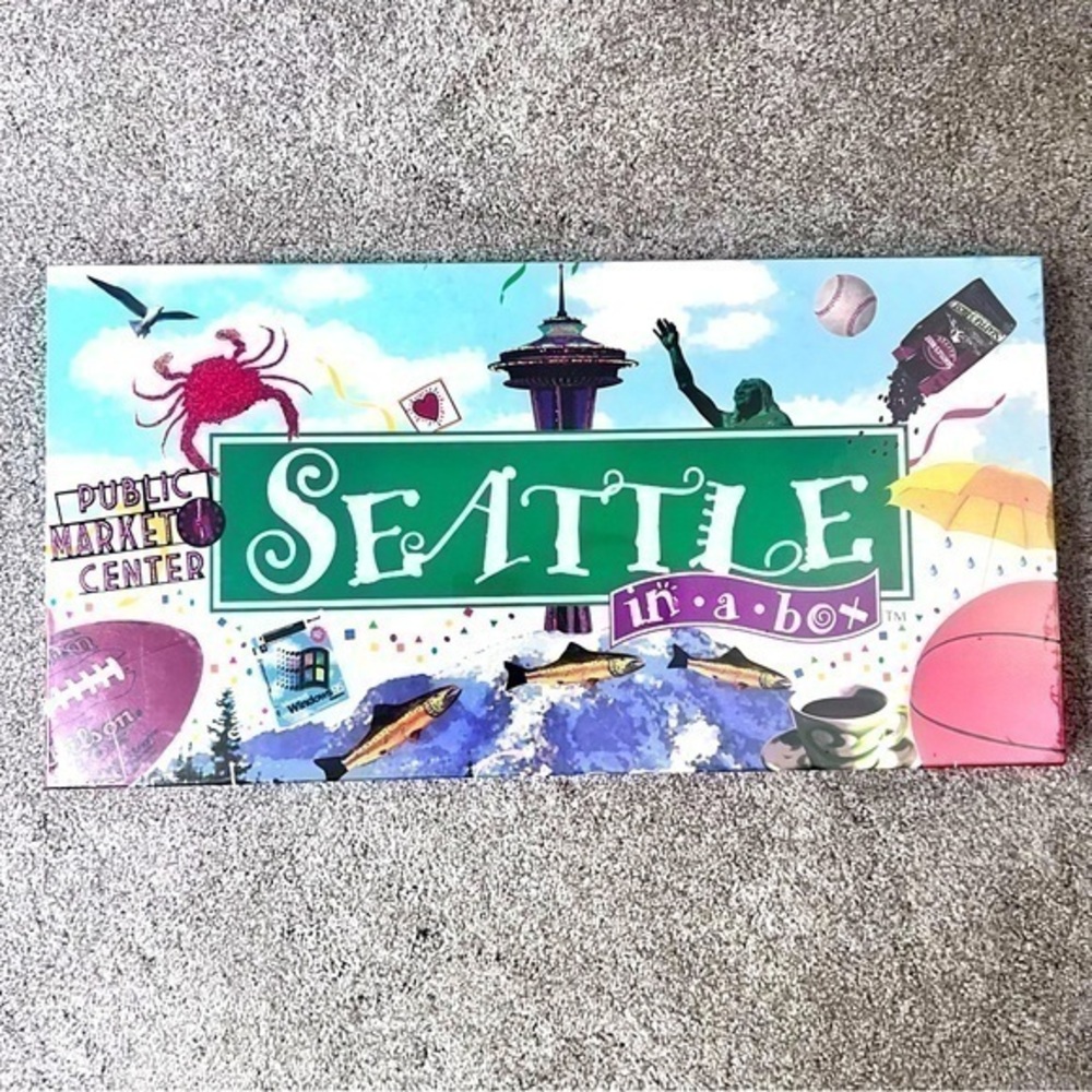 New! Vintage Seattle in a Box monopoly board game- authentic landmark edition